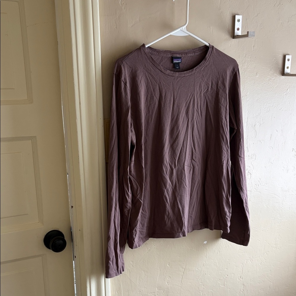 Women’s Warm Eggplant Long Sleeve Shirt (100% cotton)